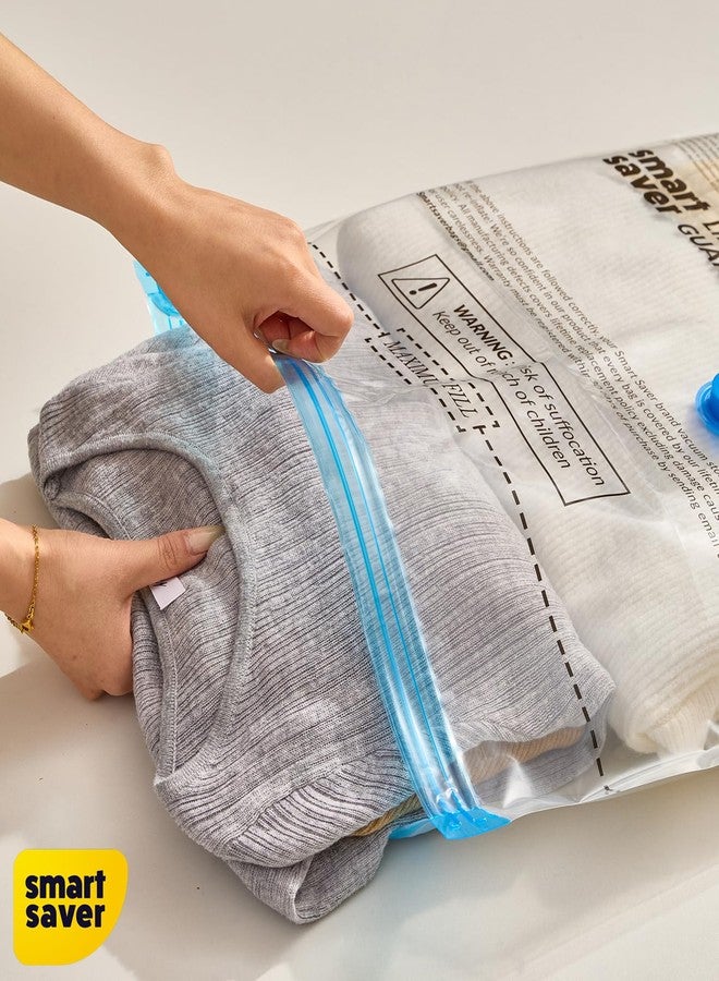 Smart Saver Vacuum Storage Compression Ziplock Bags 5 Pack Jumbo (70x100) cm With Handpump for Clothes, Blankets, Pillows, Bedding, Comforters - Airtight Reusable Packing Bags - Image 3